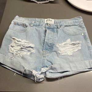 One Teaspoon denim high waist shorts